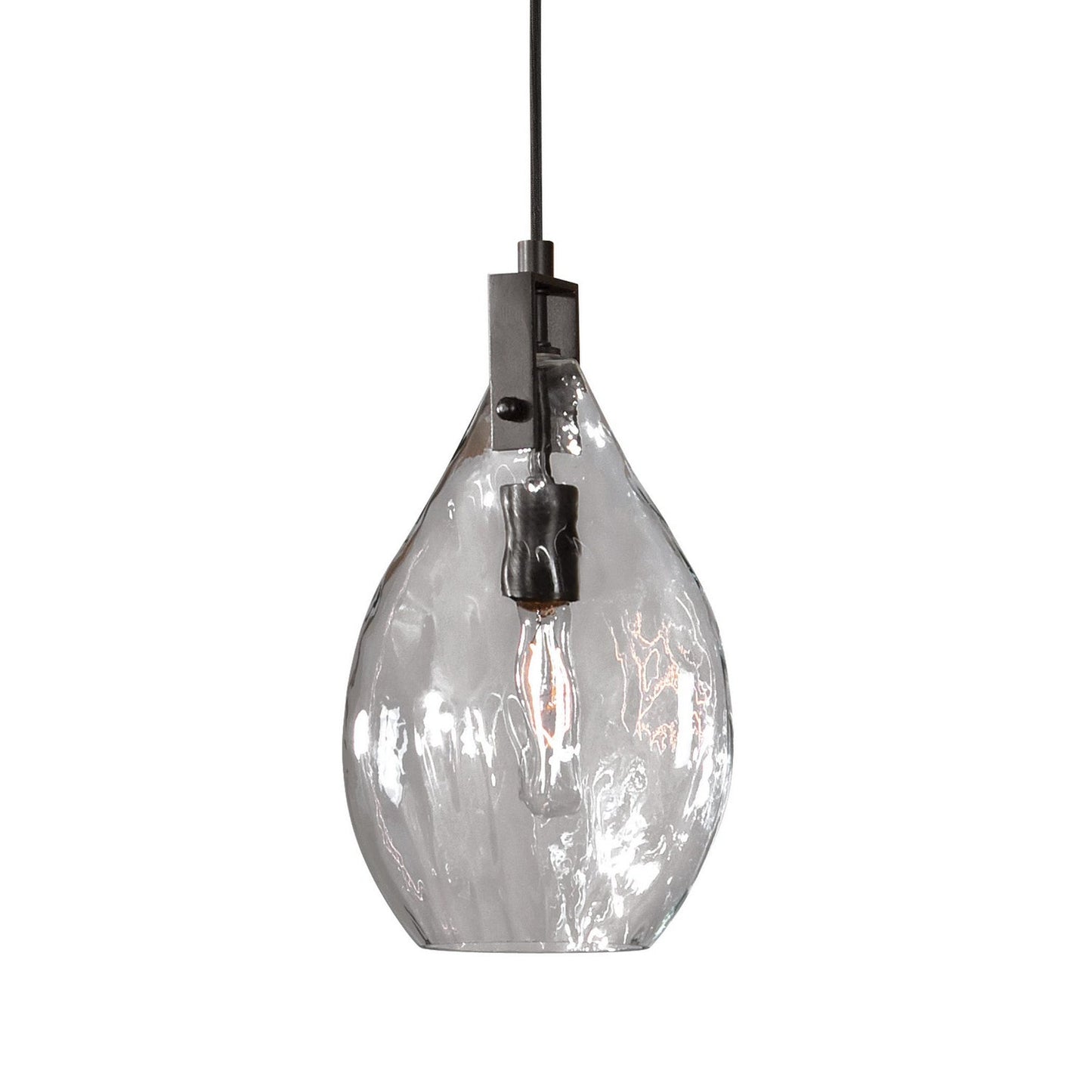 Uttermost's Campester 1 Light Watered Glass Mini Pendant Designed By Carolyn Kinder