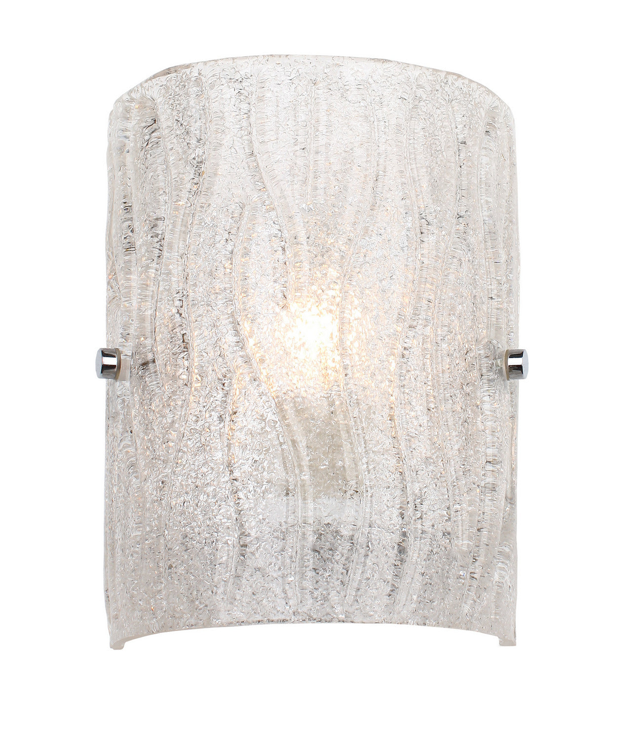 Brilliance 1-Light Sconce In Chrome With Bright Ice Glass