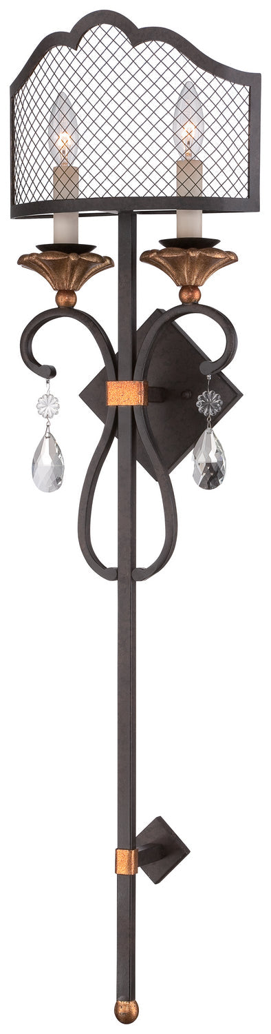 Cortona 2-Light Wall Torchiere In French Bronze