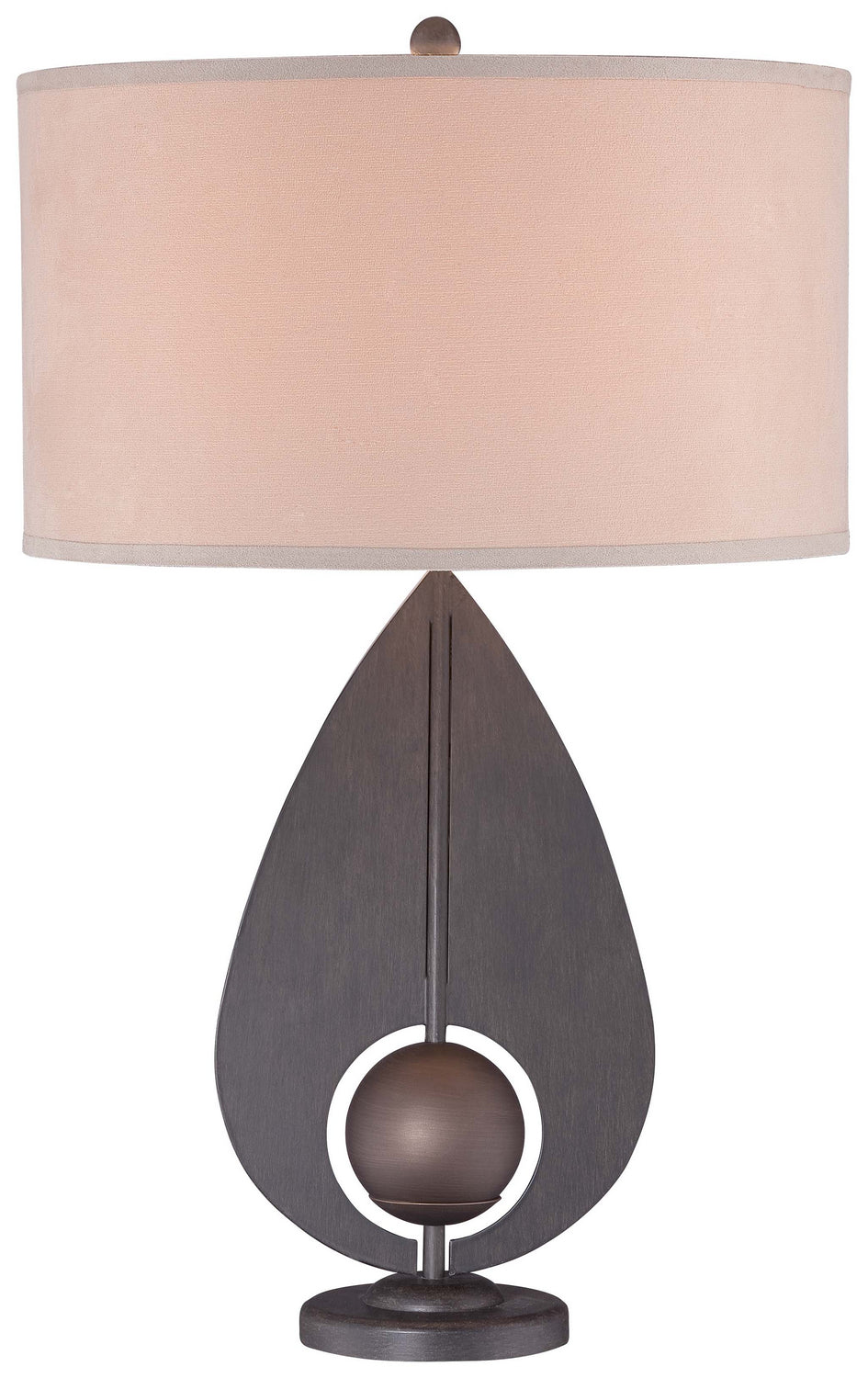 1-Light Table Lamp In Iron & Antique Bronze Accents