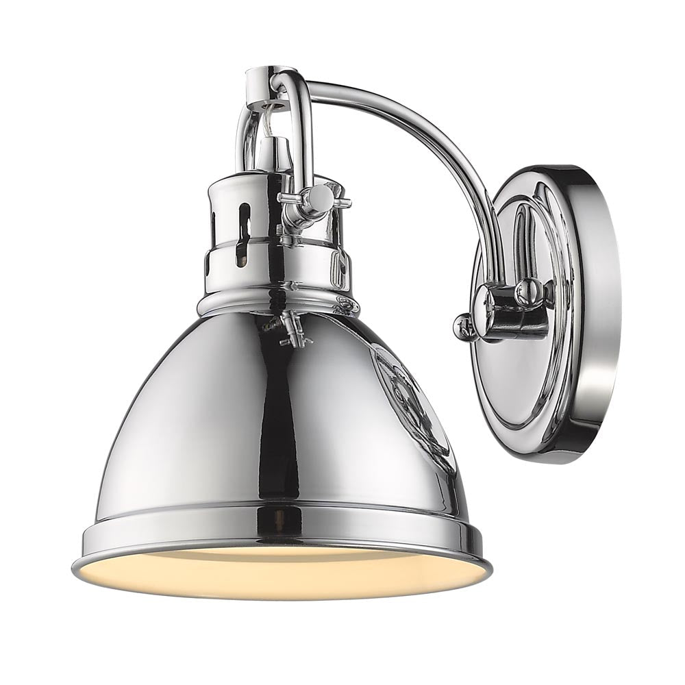 Golden Lighting Duncan 1-Light Bath Vanity In Chrome With Chrome Shade