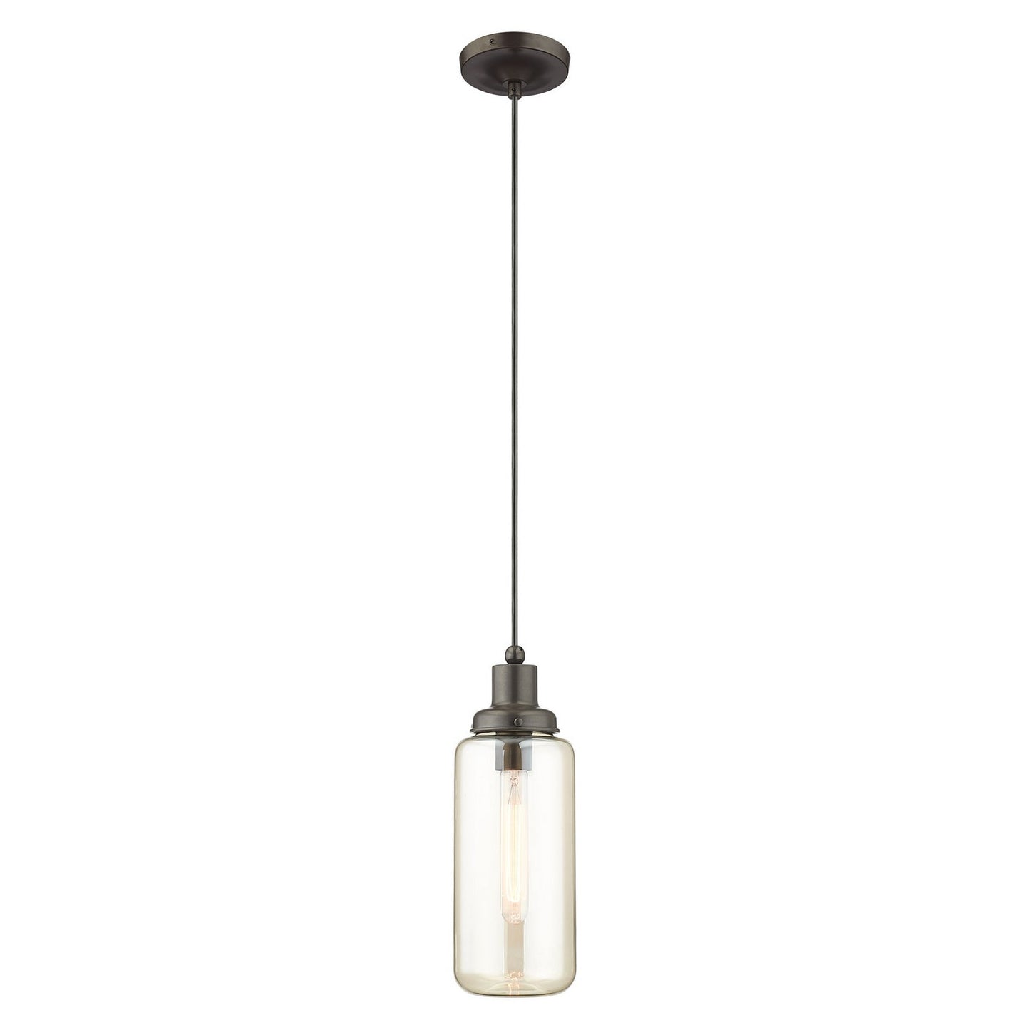 Livex Lighting Art Glass 1-Light Mini Pendant In English Bronze