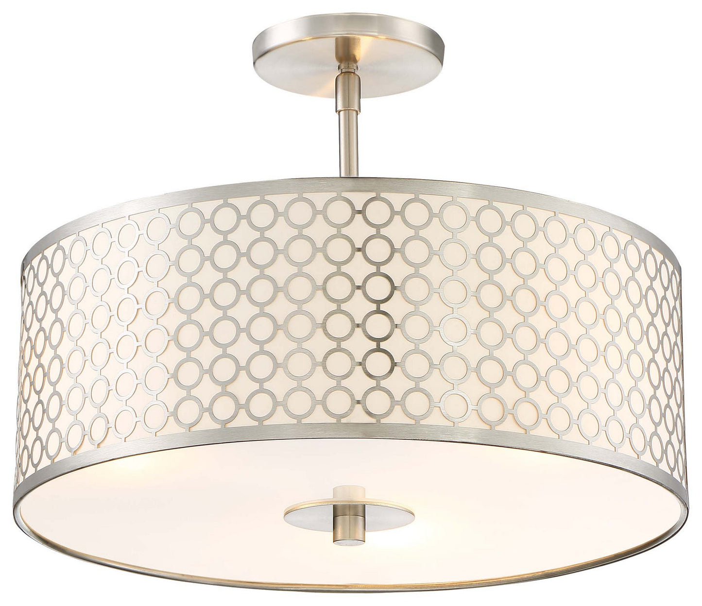 Dots 3-Light Semi Flush Mount In Brushed Nickel