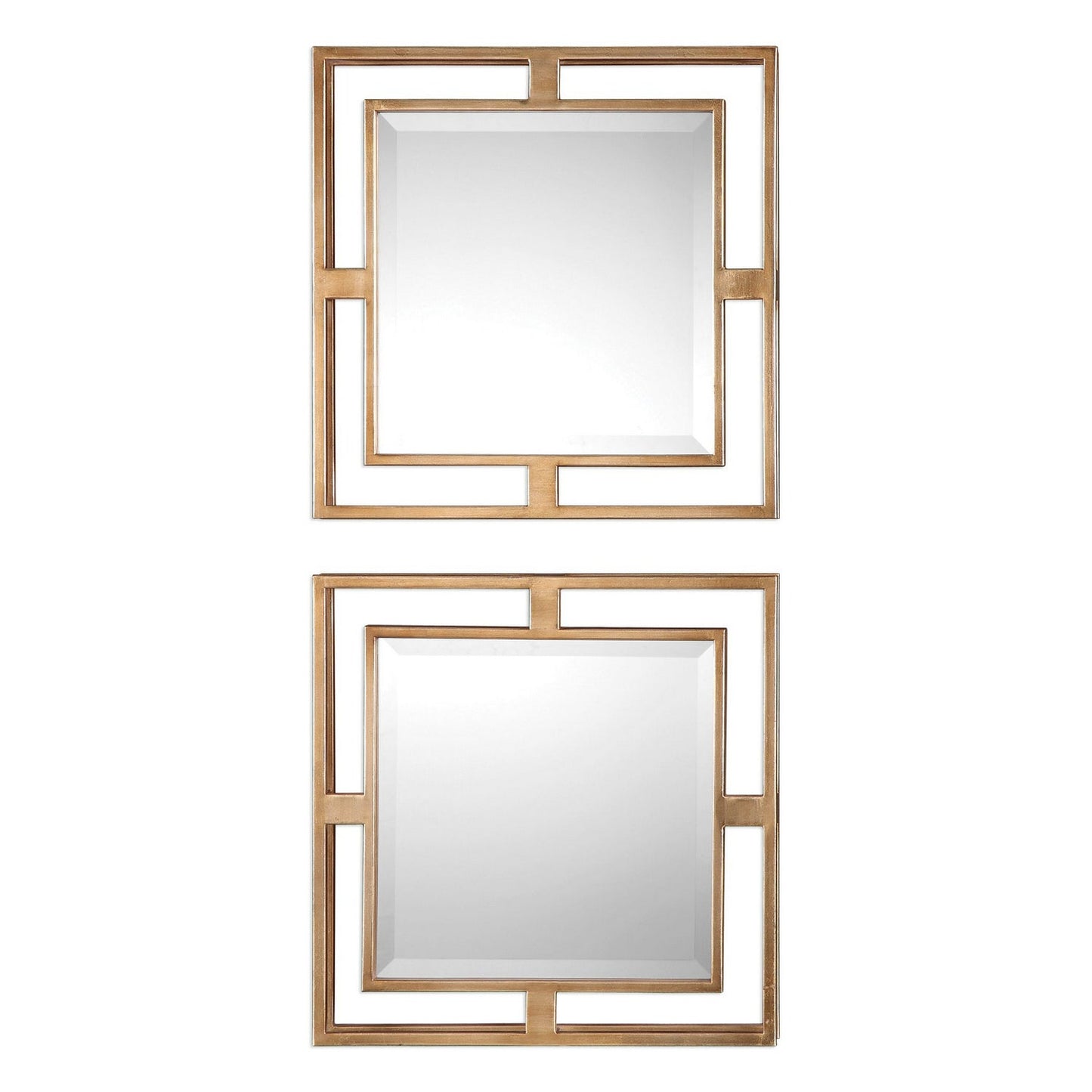 Uttermost's Allick Gold Square Mirrors S/2 Designed By Grace Feyock