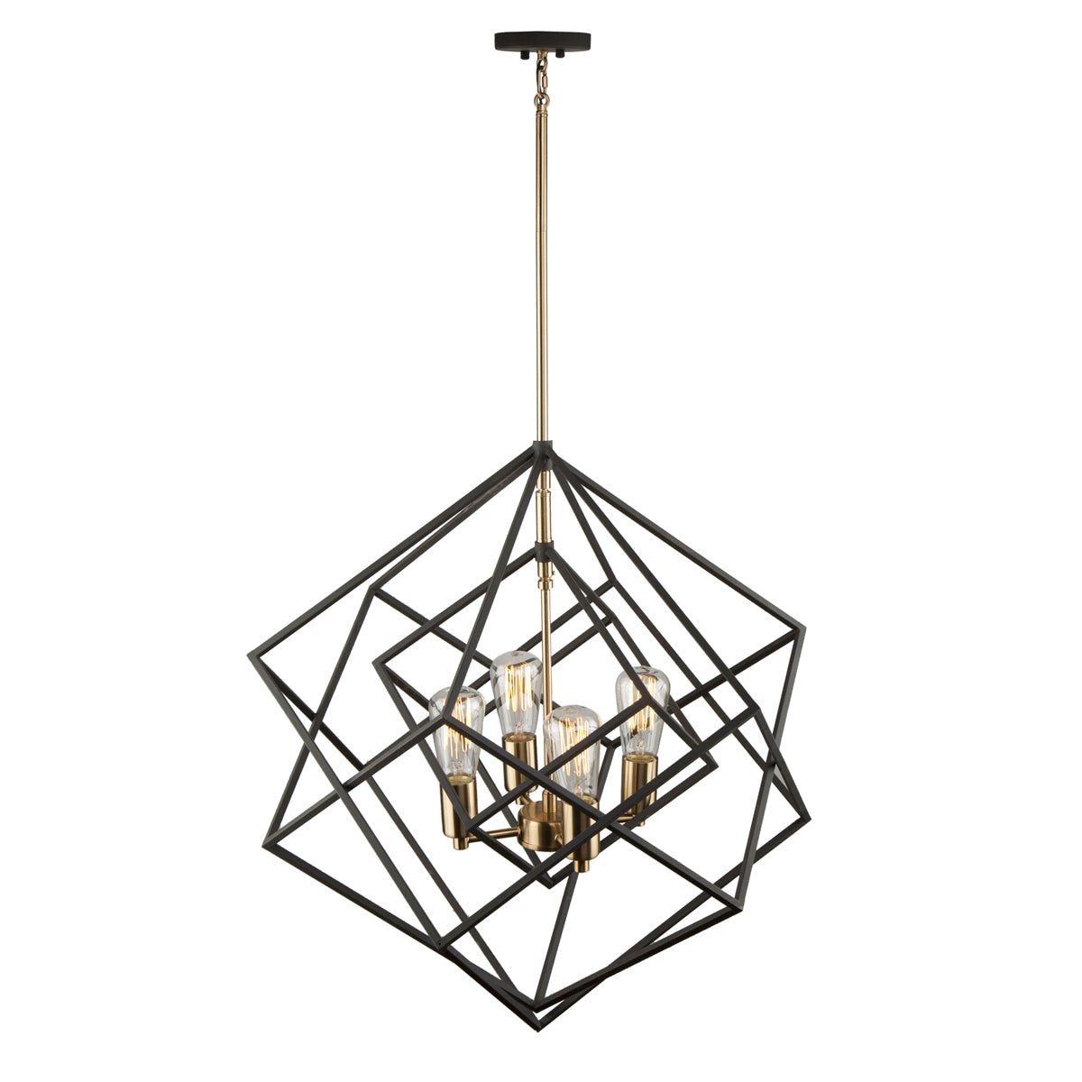 Artistry Chandelier In Matte Black & Harvest Brass