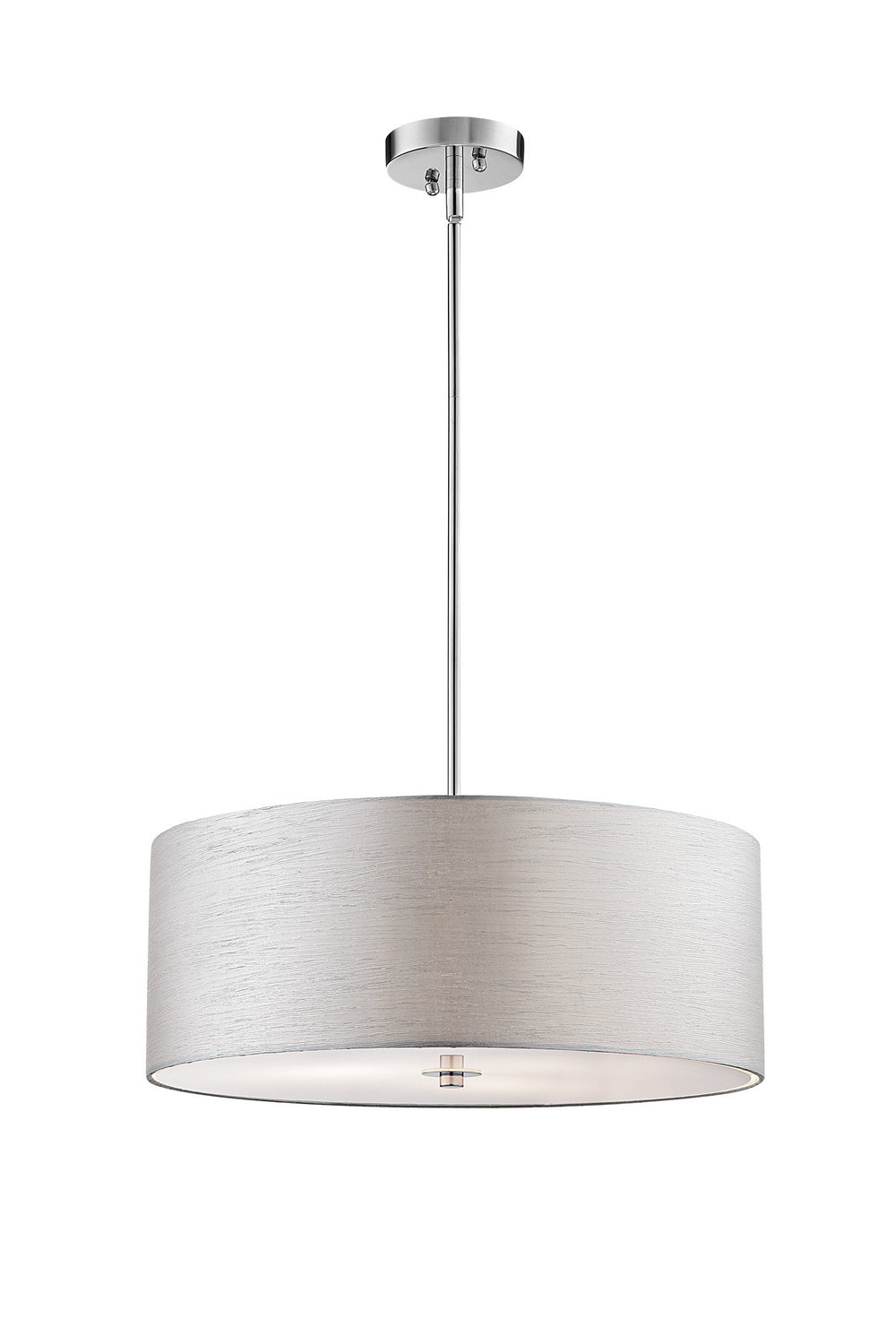 Silvain Pendant In Chrome Silver Fabric Shade