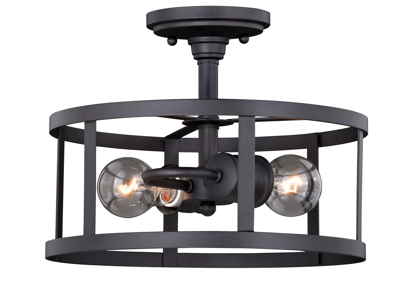 Akron 12" Semi-Flush Mount In Oil Rubbed Bronze & Inner Matte White