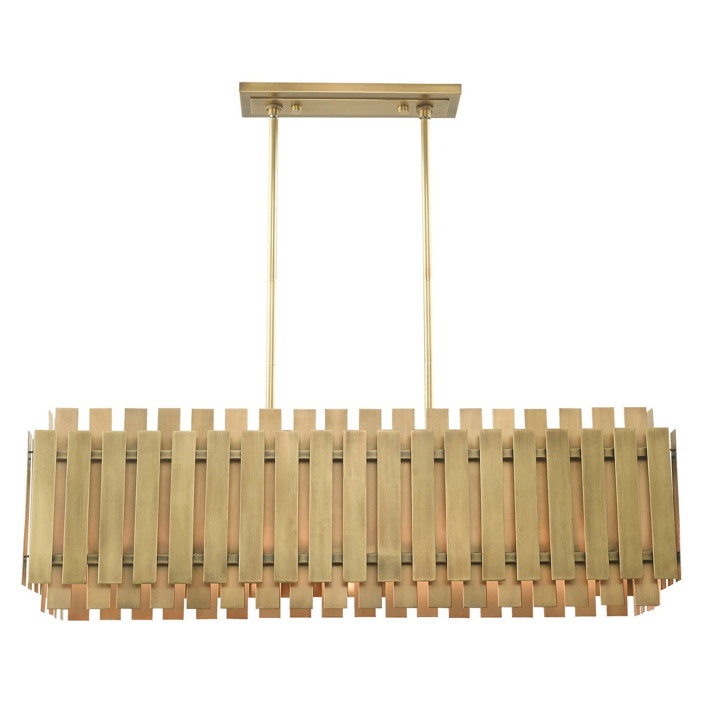 Livex Lighting Greenwich 5 Light Linear Chandelier In Natural Brass