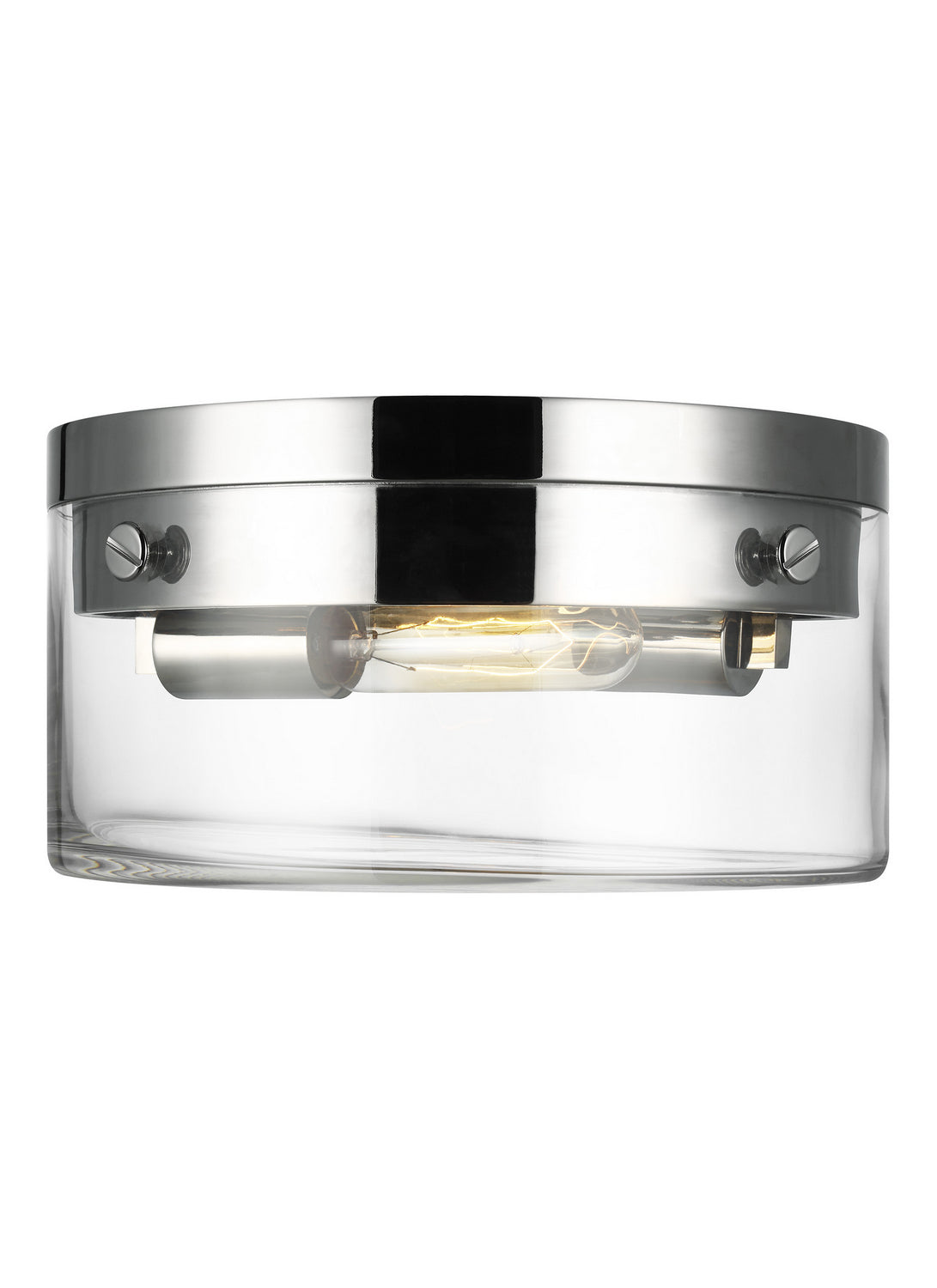 Garrett 2-Light Flush Mount In Polished Nickel