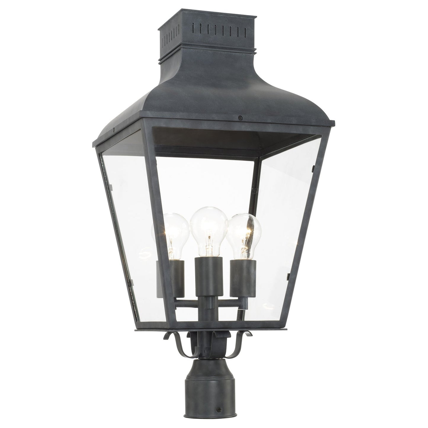 Dumont 3-Light Post Mount In Graphite