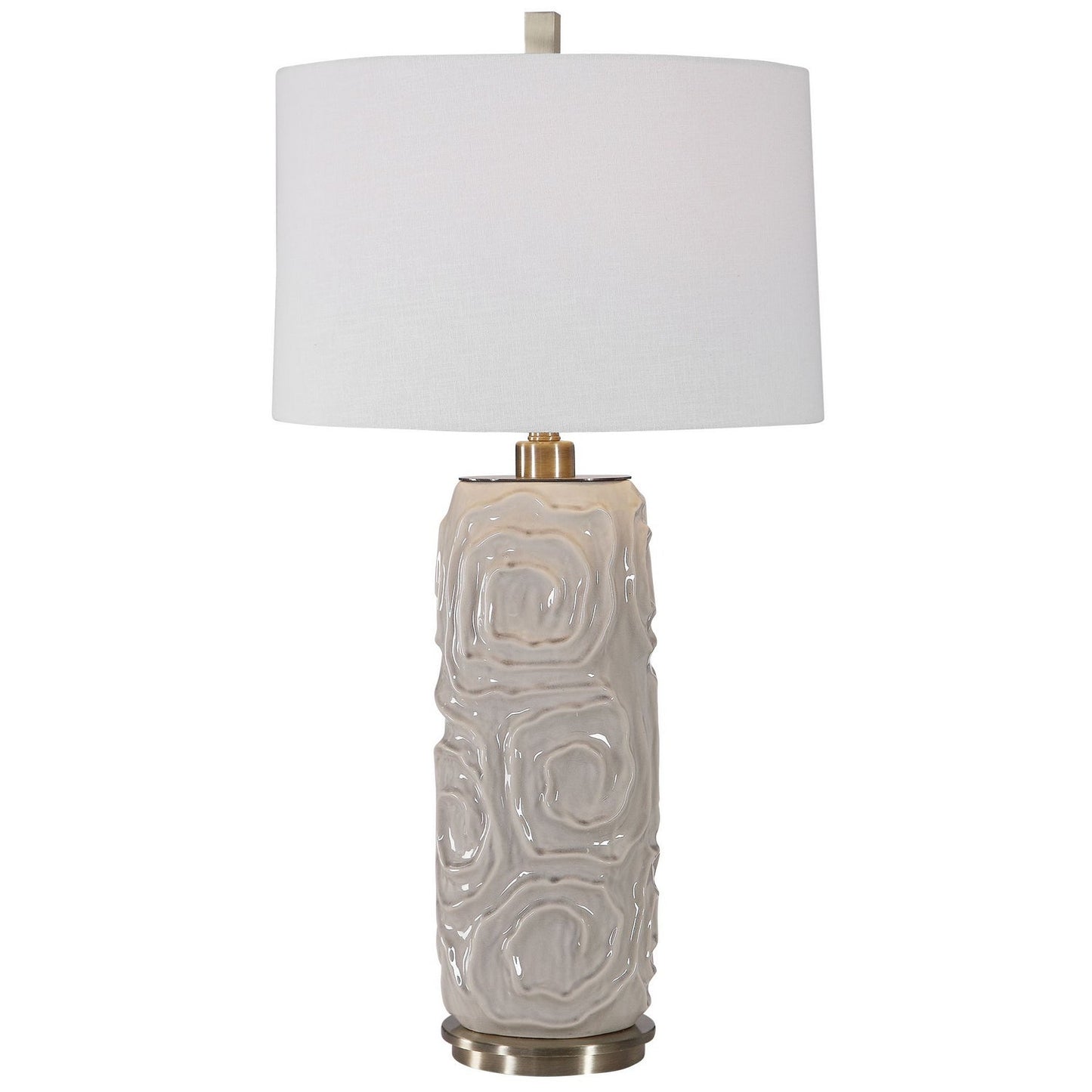 Uttermost's Zade Warm Gray Table Lamp Designed By David Frisch