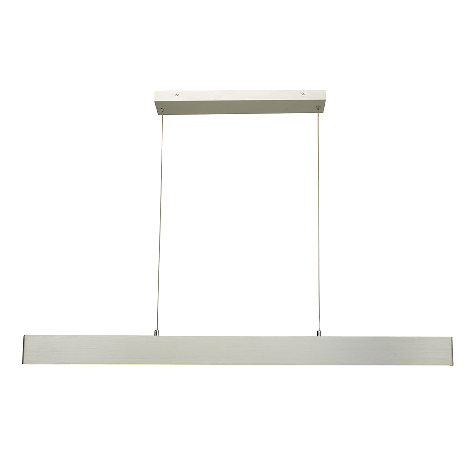 Slim 32" Cable Suspended LED Pendant In Brushed Aluminum