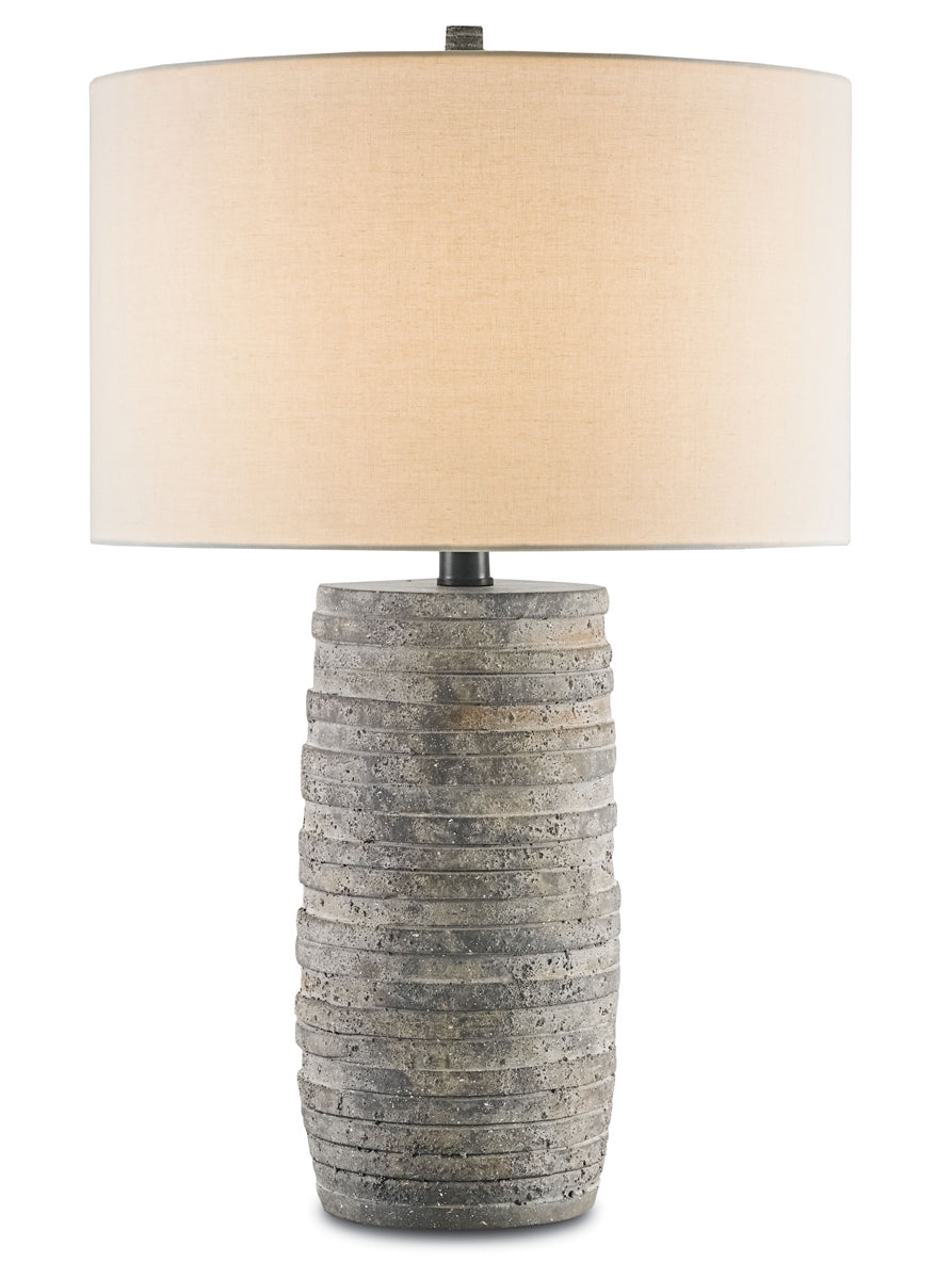 Innkeeper 1-Light Table Lamp In Rustic With Vanilla Linen Shade