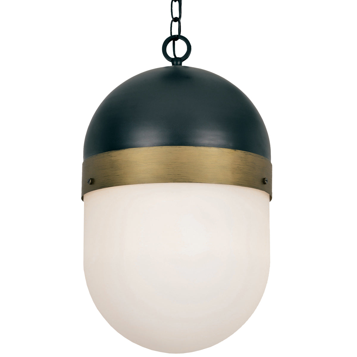 Capsule 3-Light Outdoor Pendant In Matte Black & Textured Gold