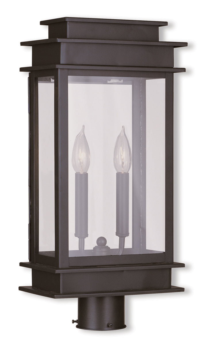 Livex Lighting Princeton 2-Light Outdoor Post Lantern In Bronze