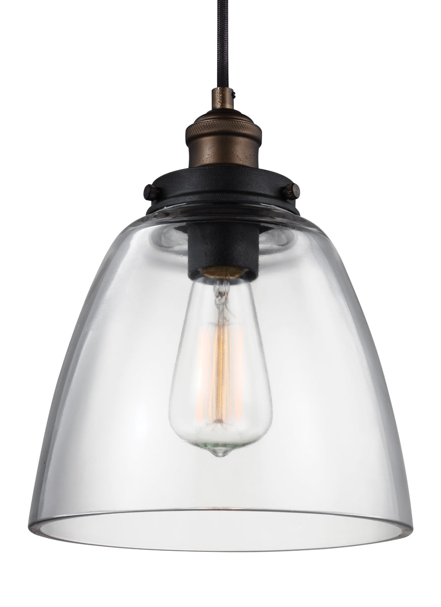 Baskin Pendant In Painted Aged Brass/Dark Weathered Zinc