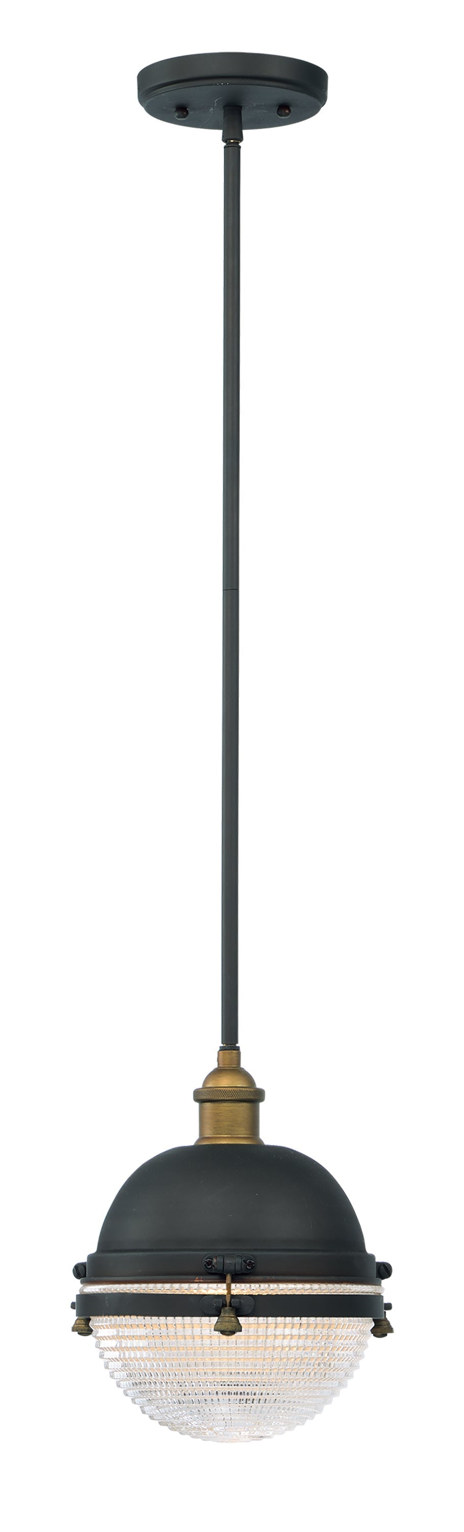 Maxim Portside 1-Light Outdoor Pendant In Oil Rubbed Bronze / Antique Brass