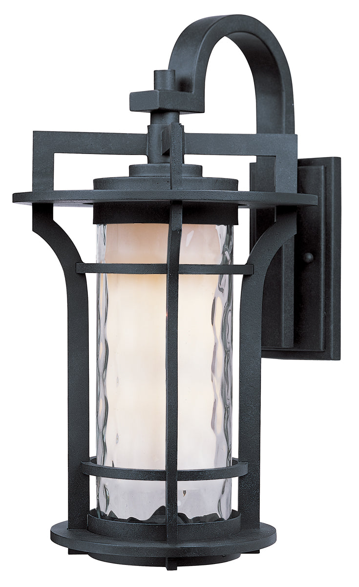 Maxim Oakville 1-Light Outdoor Wall Lantern In Black Oxide With Water Glass