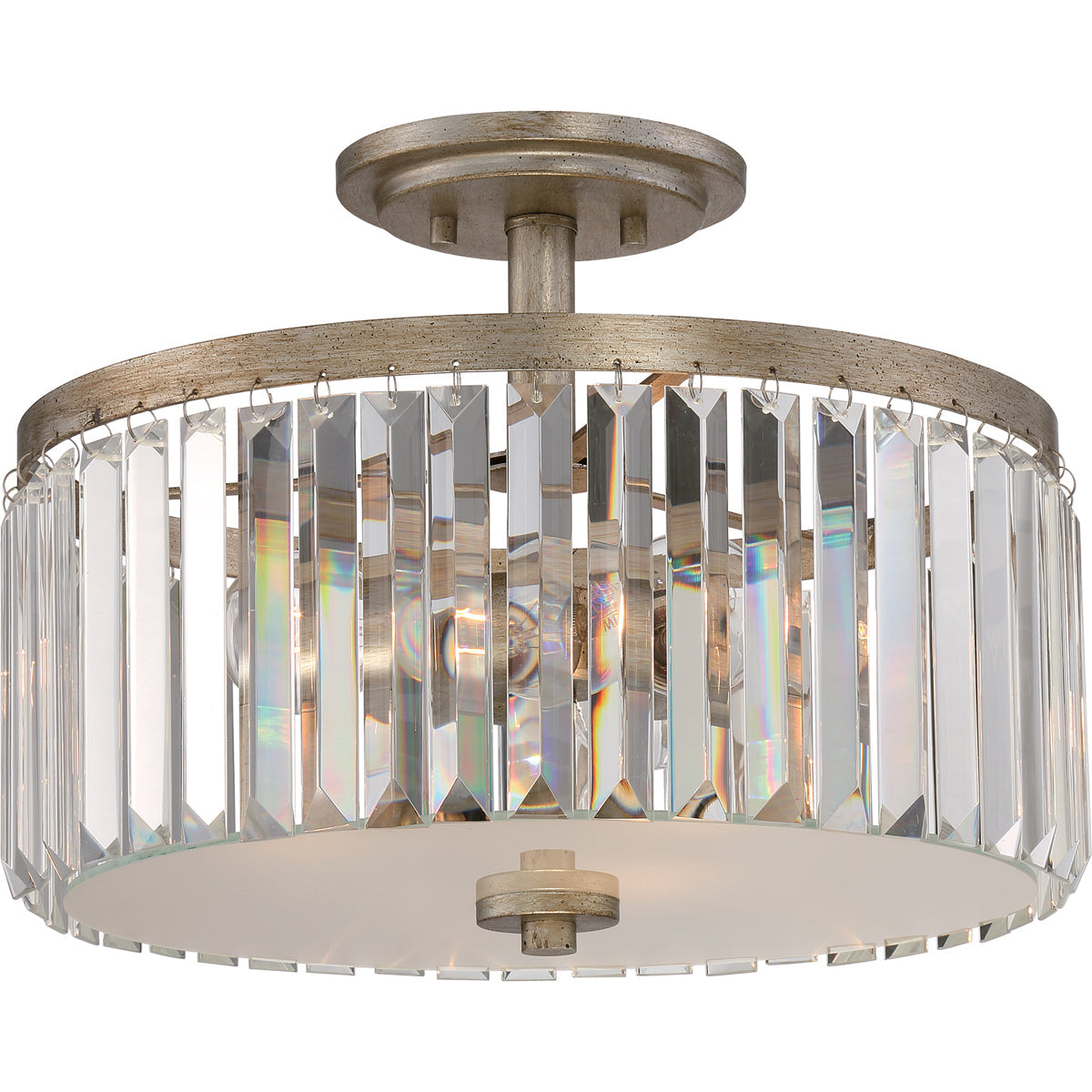 Mirage 3-Light Semi-Flush Mount In Vintage Gold
