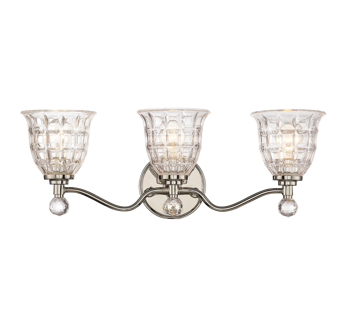 Birone 3-Light Bath Vanity In Polished Nickel
