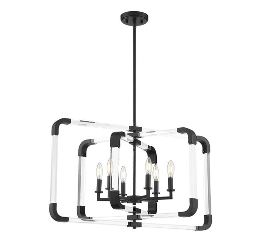  Rotterdam 6-Light Pendant In Matte Black