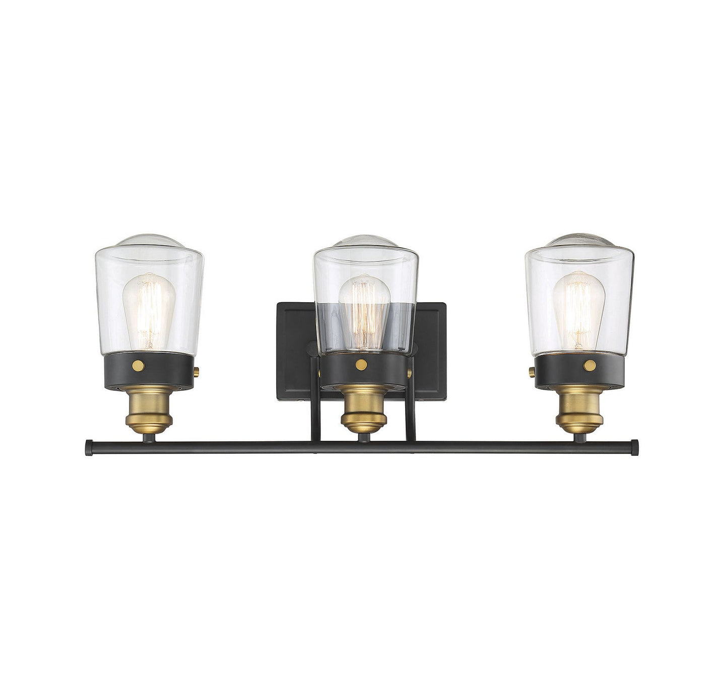  Macauley 3-Light Bath Sconce In Vintage Black/Warm Brass