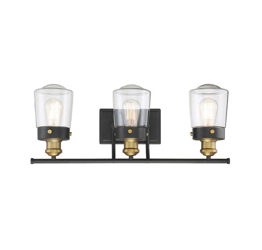  Macauley 3-Light Bath Sconce In Vintage Black/Warm Brass