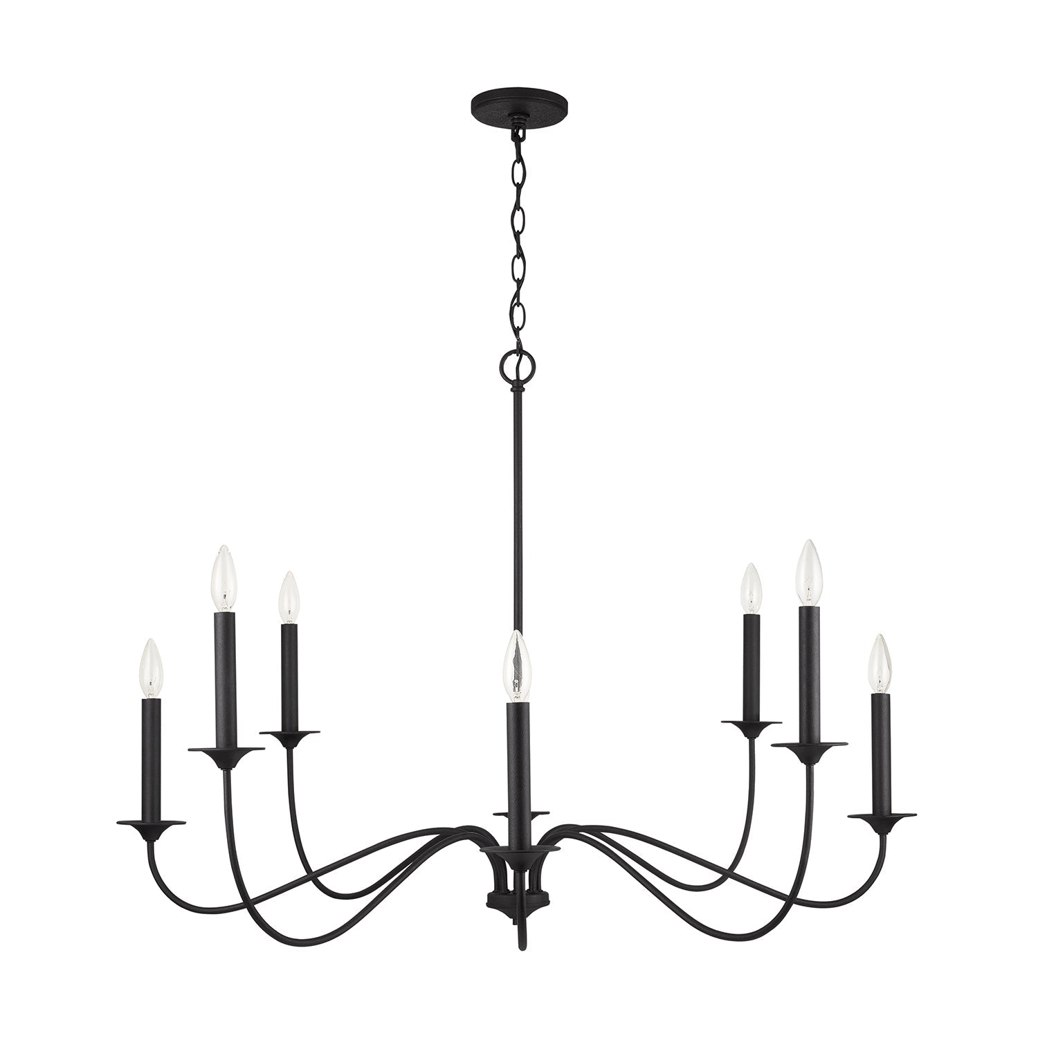  Vincent 8-Light Chandelier In Black Iron