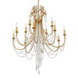 Arcadia 12-Light Chandelier In Antique Gold With Hand Cut Crystal