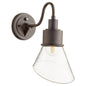  Torrey Medium Wall Mount In Oiled Bronze With Clear Seeded Glass