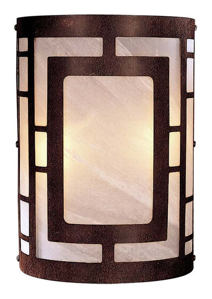  2-Light Wall Sconce In Nutmeg & Ethched Marble Glass