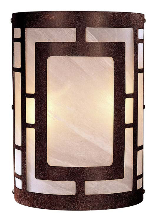  2-Light Wall Sconce In Nutmeg & Ethched Marble Glass