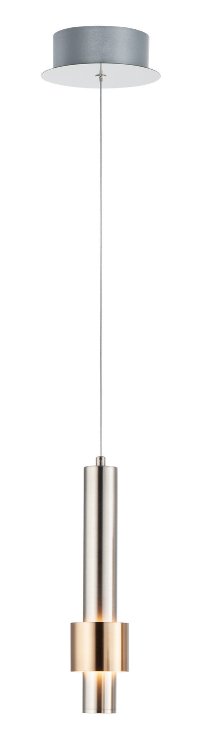  Reveal 1-Light LED Pendant In Satin Nickel & Satin Brass