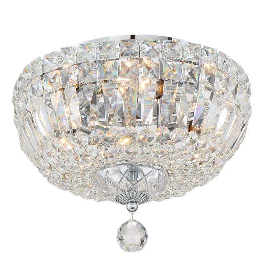  Rosyln 4-Light Ceiling Mount In Polished Chrome With Hand Cut Crystal