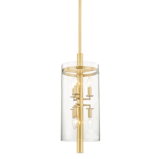  Baxter 6 Light Pendant In Aged Brass
