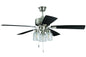  Kate 52" Ceiling Fan In Brushed Polished Nickel