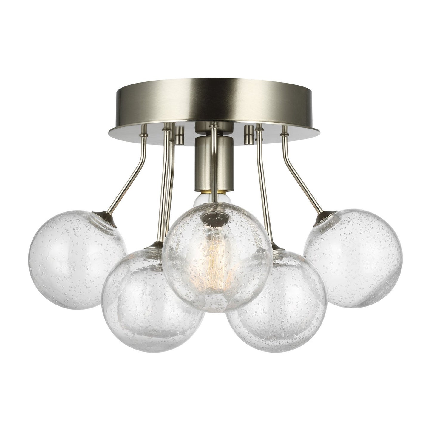  Bronzeville 1-Light Semi-Flush Mount In Brushed Nickel