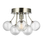 Bronzeville 1-Light Semi-Flush Mount In Brushed Nickel