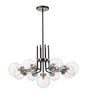 Z-LIte Parsons 9-Light Chandelier In Matte Black & Brushed Nickel