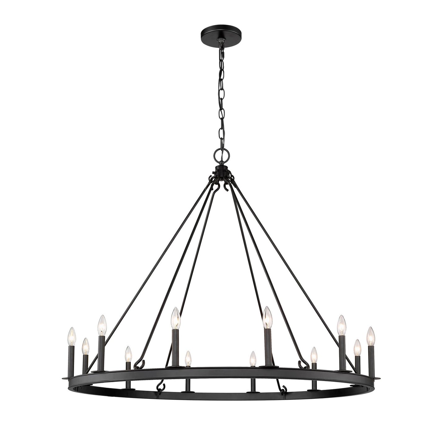 Z-LIte Barclay 12 Light Chandelier In Matte Black