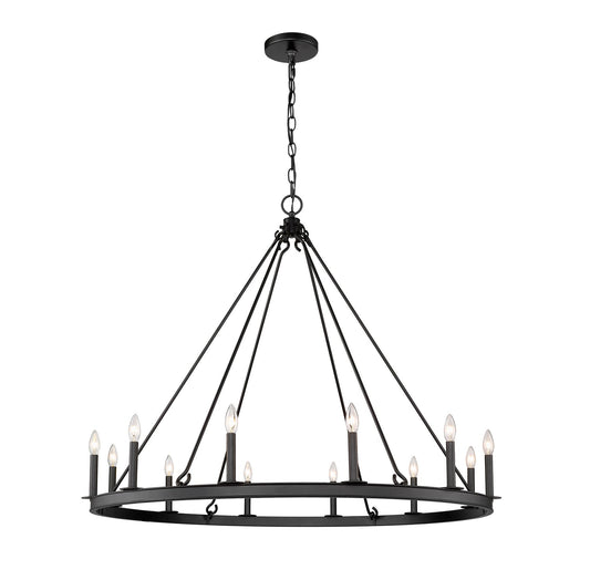 Z-LIte Barclay 12 Light Chandelier In Matte Black