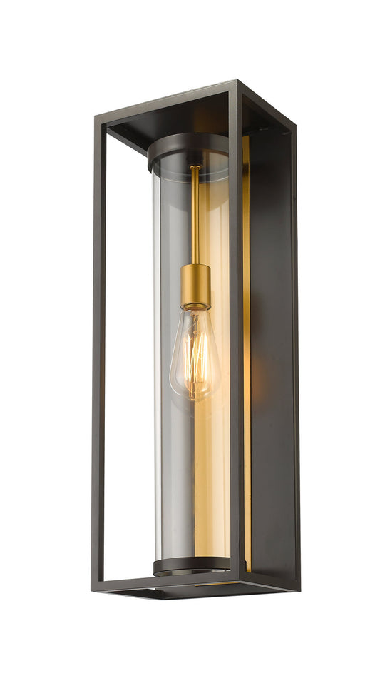 Z-LIte Dunbroch 1-Light Outdoor Wall Sconce In Deep Bronze & Brass