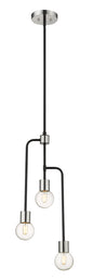 Z-LIte Neutra Three Light Chandelier In Matte Black & Polished Nickel