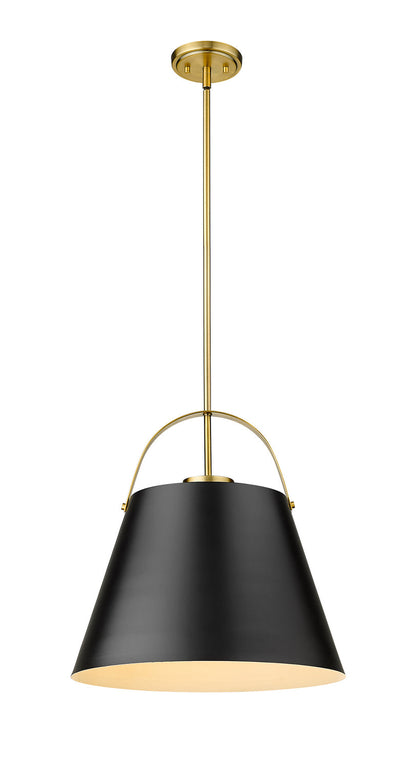 Z-LIte Z-Studio 1-Light Pendant In Matte Black & Heritage Brass