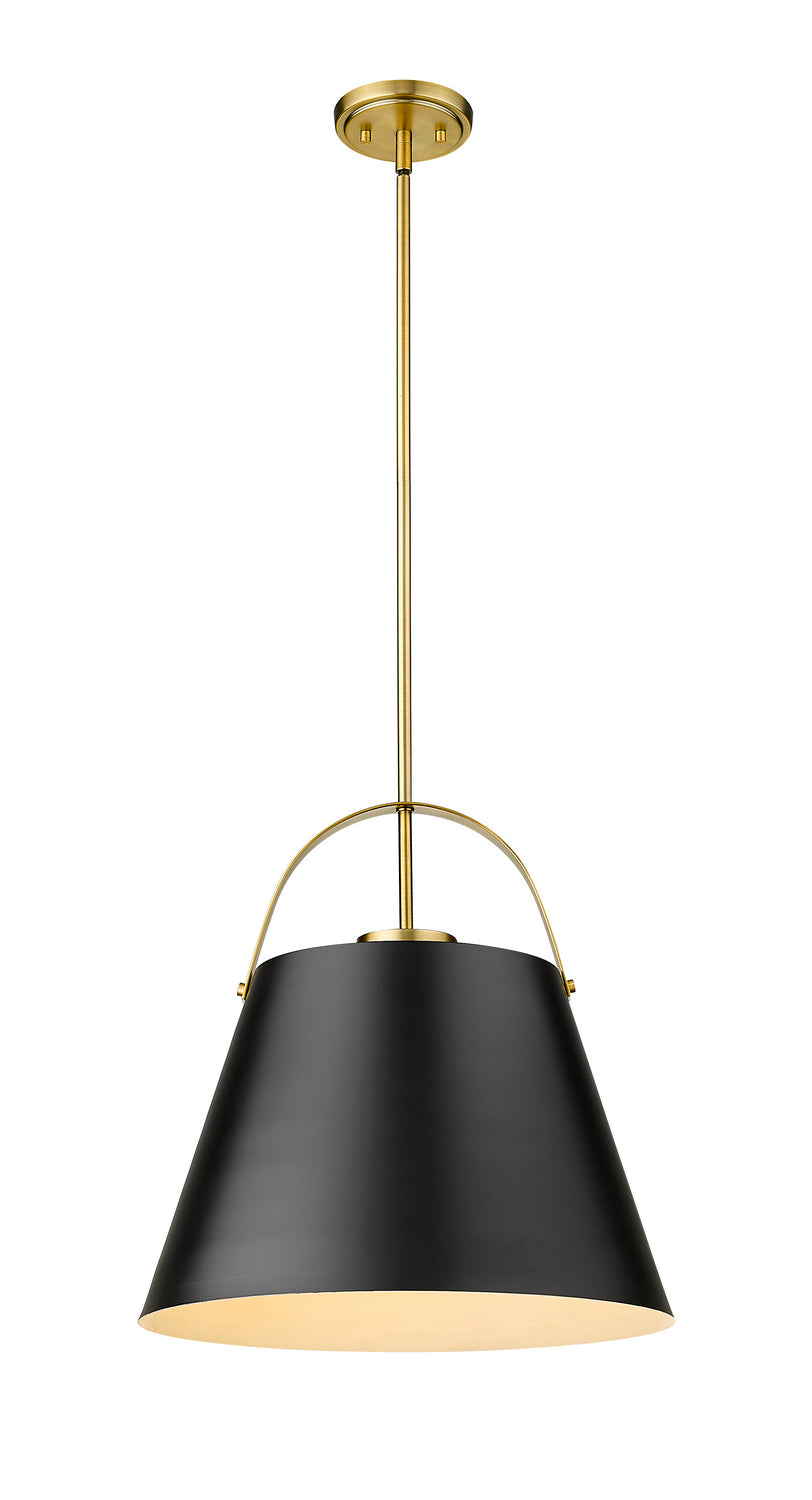Z-LIte Z-Studio 1-Light Pendant In Matte Black & Heritage Brass