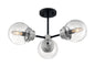  Axis 3-Light Semi Flush Mount In Matte Black & Brushed Nickel