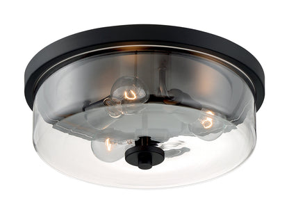  Sommerset 3-Light Flush Mount In Matte Black