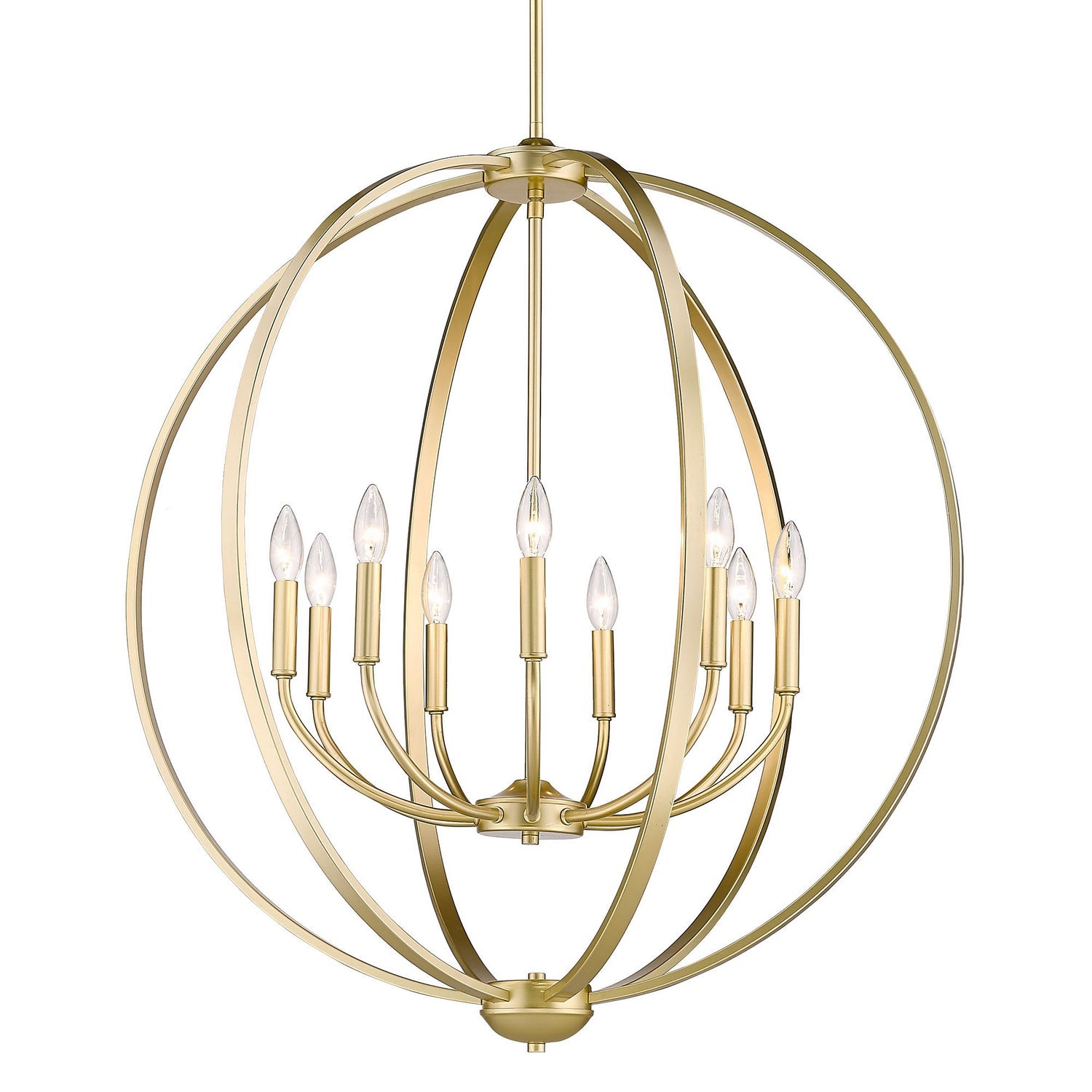 Golden Lighting Colson 9-Light Chandelier In Olympic Gold With No Shade