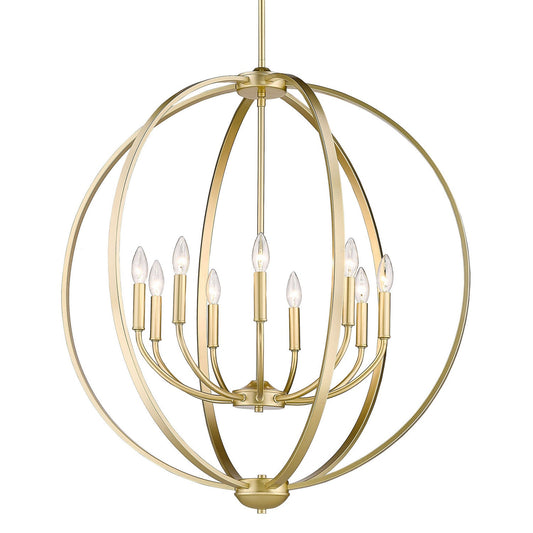 Golden Lighting Colson 9-Light Chandelier In Olympic Gold With No Shade