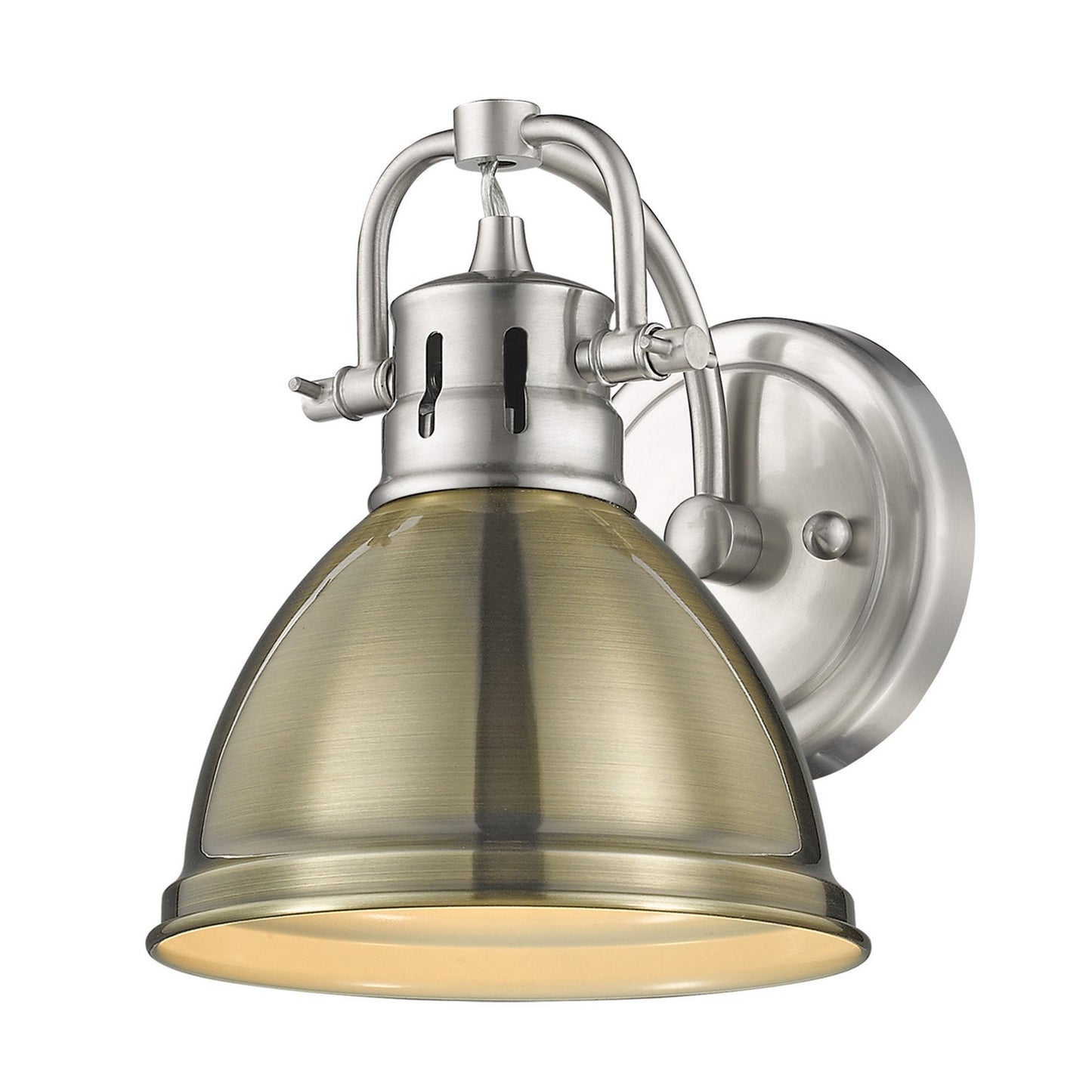 Golden Lighting Duncan 1-Light Bath Vanity In Pewter With Aged Brass